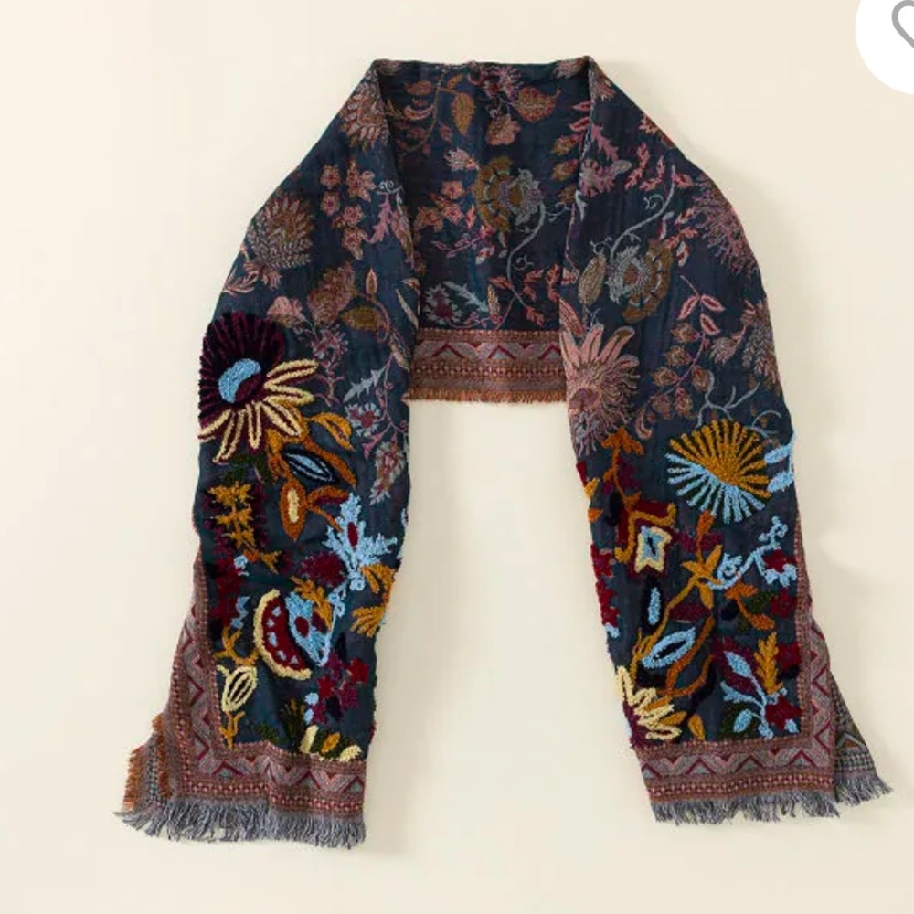 Wool blend colorful cozy wrap worn once for wedding